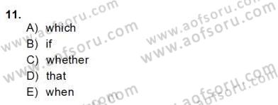 Bağlamsal Dilbilgisi 4 Dersi 2013 - 2014 Yılı (Final) Dönem Sonu Sınav Soruları 11. Soru