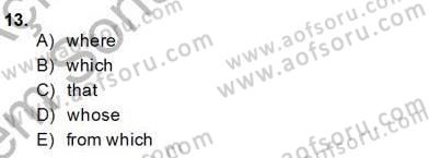 Bağlamsal Dilbilgisi 4 Dersi 2013 - 2014 Yılı (Final) Dönem Sonu Sınav Soruları 13. Soru