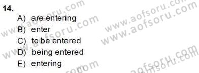 Bağlamsal Dilbilgisi 4 Dersi 2013 - 2014 Yılı (Final) Dönem Sonu Sınav Soruları 14. Soru