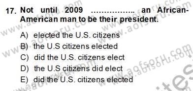 Bağlamsal Dilbilgisi 4 Dersi 2013 - 2014 Yılı (Final) Dönem Sonu Sınav Soruları 17. Soru