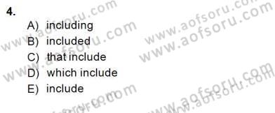 Bağlamsal Dilbilgisi 4 Dersi 2014 - 2015 Yılı (Final) Dönem Sonu Sınav Soruları 4. Soru