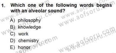 Dilbilim 1 Dersi Ara Sınavı Deneme Sınav Soruları 1. Soru