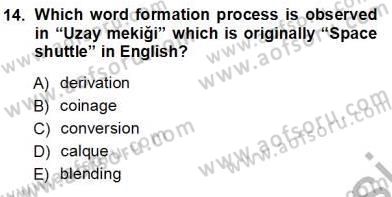 Dilbilim 1 Dersi Ara Sınavı Deneme Sınav Soruları 14. Soru
