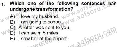 Dilbilim 1 Dersi 2012 - 2013 Yılı (Final) Dönem Sonu Sınav Soruları 1. Soru