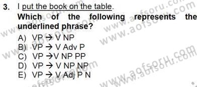 Dilbilim 1 Dersi 2012 - 2013 Yılı (Final) Dönem Sonu Sınav Soruları 3. Soru