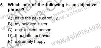 Dilbilim 1 Dersi 2012 - 2013 Yılı (Final) Dönem Sonu Sınav Soruları 5. Soru