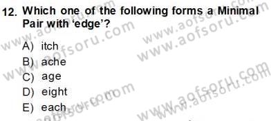 Dilbilim 1 Dersi Ara Sınavı Deneme Sınav Soruları 12. Soru