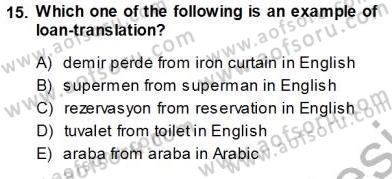 Dilbilim 1 Dersi Ara Sınavı Deneme Sınav Soruları 15. Soru