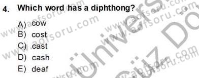 Dilbilim 1 Dersi Ara Sınavı Deneme Sınav Soruları 4. Soru