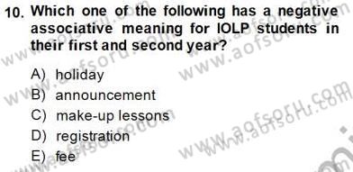 Dilbilim 1 Dersi 2013 - 2014 Yılı (Final) Dönem Sonu Sınav Soruları 10. Soru