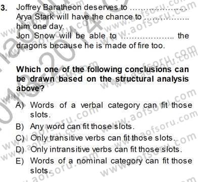 Dilbilim 1 Dersi 2013 - 2014 Yılı (Final) Dönem Sonu Sınav Soruları 3. Soru