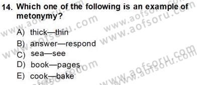 Dilbilim 1 Dersi 2013 - 2014 Yılı Tek Ders Sınav Soruları 13. Soru