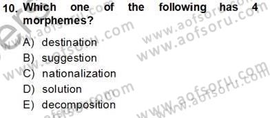 Dilbilim 1 Dersi 2013 - 2014 Yılı Tek Ders Sınav Soruları 9. Soru
