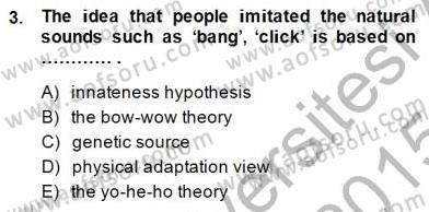Dilbilim 1 Dersi Ara Sınavı Deneme Sınav Soruları 3. Soru