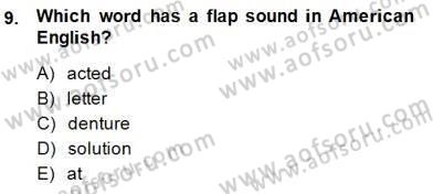 Dilbilim 1 Dersi Ara Sınavı Deneme Sınav Soruları 9. Soru