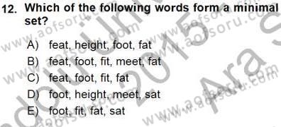 Dilbilim 1 Dersi Ara Sınavı Deneme Sınav Soruları 12. Soru