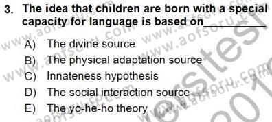 Dilbilim 1 Dersi 2015 - 2016 Yılı (Final) Dönem Sonu Sınav Soruları 3. Soru