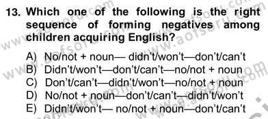 Dilbilim 2 Dersi 2012 - 2013 Yılı (Vize) Ara Sınav Soruları 13. Soru
