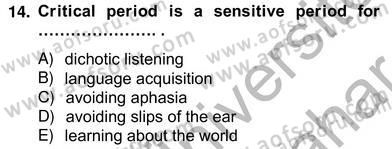 Dilbilim 2 Dersi 2012 - 2013 Yılı (Vize) Ara Sınav Soruları 14. Soru