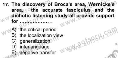 Dilbilim 2 Dersi 2012 - 2013 Yılı (Vize) Ara Sınav Soruları 17. Soru