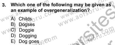 Dilbilim 2 Dersi 2012 - 2013 Yılı (Vize) Ara Sınav Soruları 3. Soru