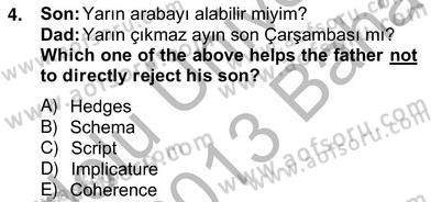 Dilbilim 2 Dersi 2012 - 2013 Yılı (Vize) Ara Sınav Soruları 4. Soru