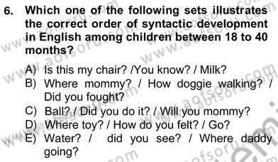 Dilbilim 2 Dersi 2012 - 2013 Yılı (Vize) Ara Sınav Soruları 6. Soru