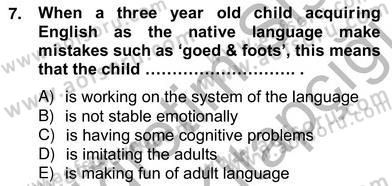 Dilbilim 2 Dersi 2012 - 2013 Yılı (Vize) Ara Sınav Soruları 7. Soru