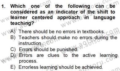 Dilbilim 2 Dersi 2012 - 2013 Yılı (Final) Dönem Sonu Sınavı 1. Soru