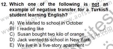 Dilbilim 2 Dersi 2012 - 2013 Yılı (Final) Dönem Sonu Sınavı 12. Soru