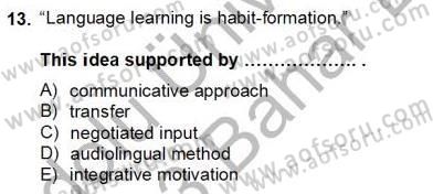 Dilbilim 2 Dersi 2012 - 2013 Yılı (Final) Dönem Sonu Sınavı 13. Soru