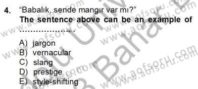 Dilbilim 2 Dersi 2012 - 2013 Yılı (Final) Dönem Sonu Sınavı 4. Soru