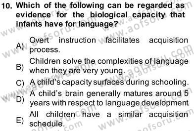 Dilbilim 2 Dersi 2013 - 2014 Yılı (Vize) Ara Sınavı 10. Soru