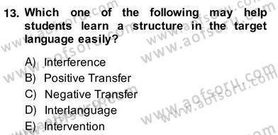Dilbilim 2 Dersi 2013 - 2014 Yılı (Vize) Ara Sınavı 13. Soru