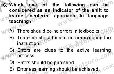 Dilbilim 2 Dersi 2013 - 2014 Yılı (Vize) Ara Sınav Soruları 16. Soru