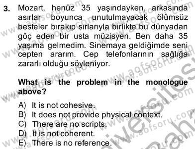 Dilbilim 2 Dersi 2013 - 2014 Yılı (Vize) Ara Sınavı 3. Soru