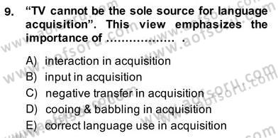 Dilbilim 2 Dersi 2013 - 2014 Yılı (Vize) Ara Sınavı 9. Soru