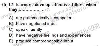 Dilbilim 2 Dersi 2013 - 2014 Yılı (Final) Dönem Sonu Sınav Soruları 10. Soru