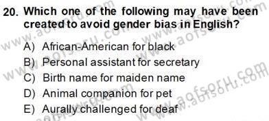 Dilbilim 2 Dersi 2013 - 2014 Yılı (Final) Dönem Sonu Sınav Soruları 20. Soru