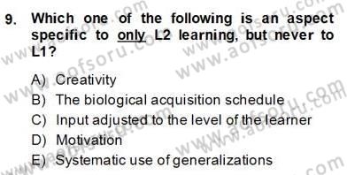 Dilbilim 2 Dersi 2013 - 2014 Yılı (Final) Dönem Sonu Sınav Soruları 9. Soru