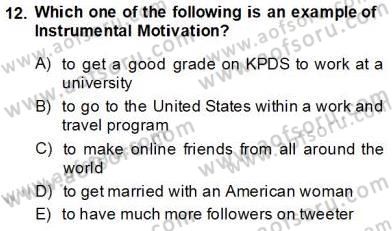 Dilbilim 2 Dersi 2013 - 2014 Yılı Tek Ders Sınav Soruları 12. Soru