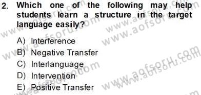 Dilbilim 2 Dersi 2013 - 2014 Yılı Tek Ders Sınav Soruları 2. Soru