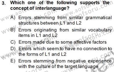 Dilbilim 2 Dersi 2013 - 2014 Yılı Tek Ders Sınav Soruları 3. Soru