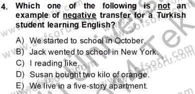 Dilbilim 2 Dersi 2013 - 2014 Yılı Tek Ders Sınav Soruları 4. Soru