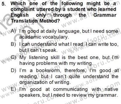 Dilbilim 2 Dersi 2013 - 2014 Yılı Tek Ders Sınav Soruları 5. Soru