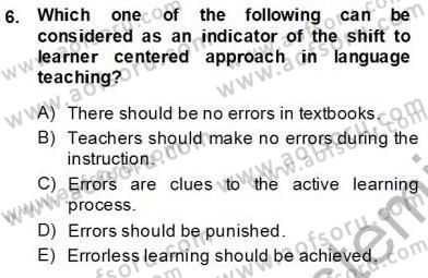 Dilbilim 2 Dersi 2013 - 2014 Yılı Tek Ders Sınav Soruları 6. Soru