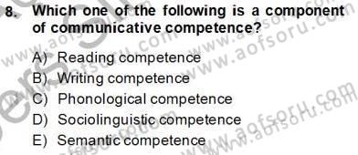 Dilbilim 2 Dersi 2013 - 2014 Yılı Tek Ders Sınav Soruları 8. Soru