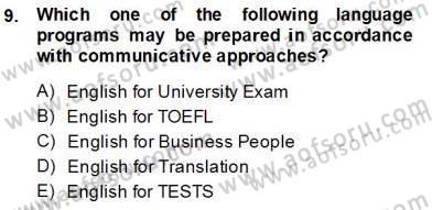 Dilbilim 2 Dersi 2013 - 2014 Yılı Tek Ders Sınav Soruları 9. Soru