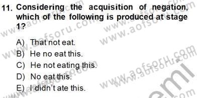 Dilbilim 2 Dersi 2014 - 2015 Yılı (Vize) Ara Sınavı 11. Soru