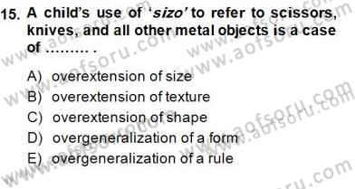 Dilbilim 2 Dersi 2014 - 2015 Yılı (Vize) Ara Sınavı 15. Soru